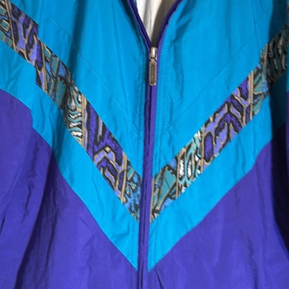 Vintage 90s HEAD Windbreaker Jacket Turquoise Purple Full Zip Streetwear Ski‎ - Picture 3 of 9